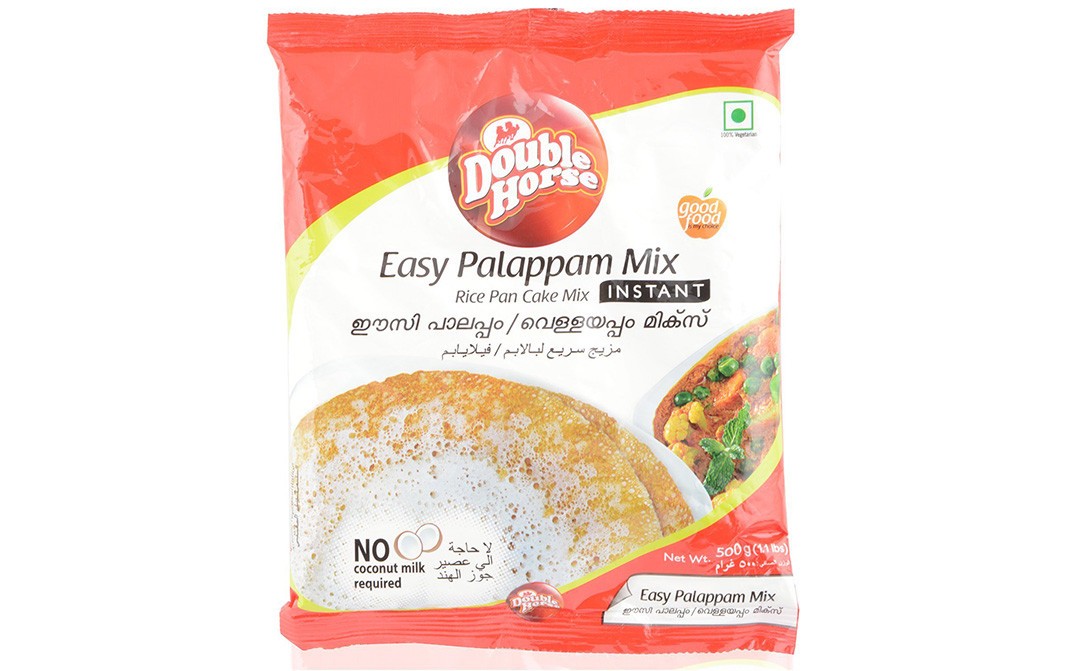 Double Horse Easy Palappam Mix, Instant Rice Pan Cake Mix   Pack  500 grams